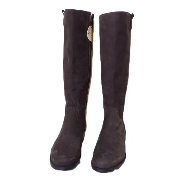 🆕 LA CANADIENNE Love Knee High Lined Waterproof Suede Boot 7 Gray - Picture 4 of 13